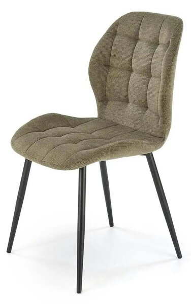 Scaun K548, verde/negru, stofa clasica/metal, 47x55x84 cm