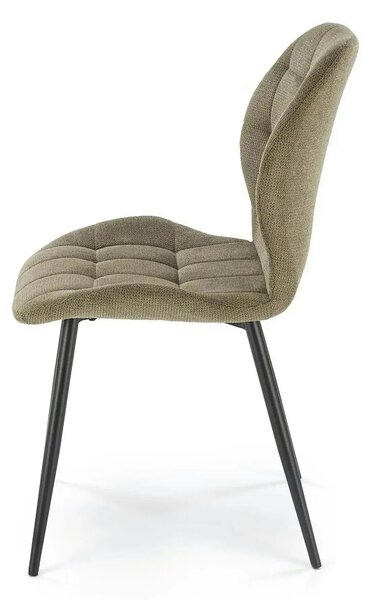 Scaun K548, verde/negru, stofa clasica/metal, 47x55x84 cm