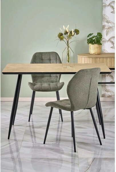 Scaun K548, verde/negru, stofa clasica/metal, 47x55x84 cm