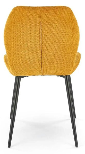 Scaun K548, galben/negru, stofa clasica/metal, 47x55x84 cm