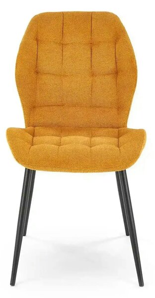 Scaun K548, galben/negru, stofa clasica/metal, 47x55x84 cm