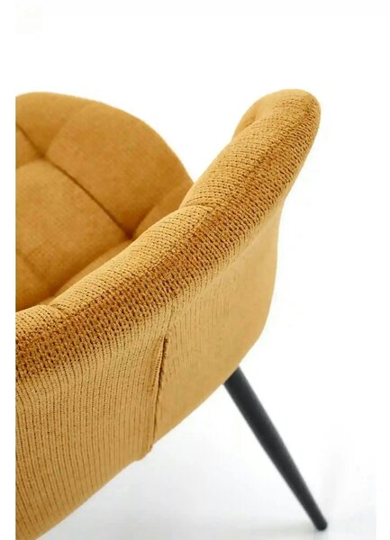 Scaun K548, galben/negru, stofa clasica/metal, 47x55x84 cm
