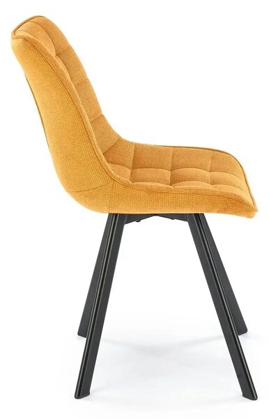 Scaun K549, galben/negru, stofa clasica/metal, 46x61x84 cm