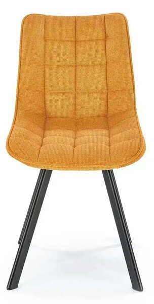 Scaun K549, galben/negru, stofa clasica/metal, 46x61x84 cm