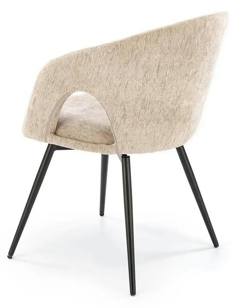 Scaun rotativ K550, bej/negru, stofa clasica/metal, 57x57x78 cm