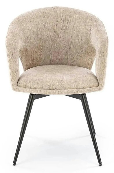 Scaun rotativ K550, bej/negru, stofa clasica/metal, 57x57x78 cm