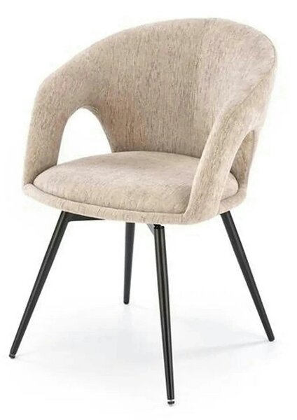 Scaun rotativ K550, bej/negru, stofa clasica/metal, 57x57x78 cm