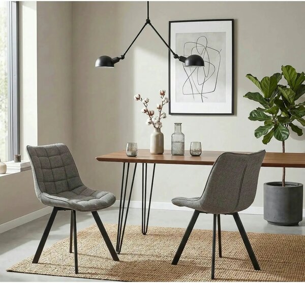 Scaun K549, gri/negru, stofa clasica/metal, 46x61x84 cm