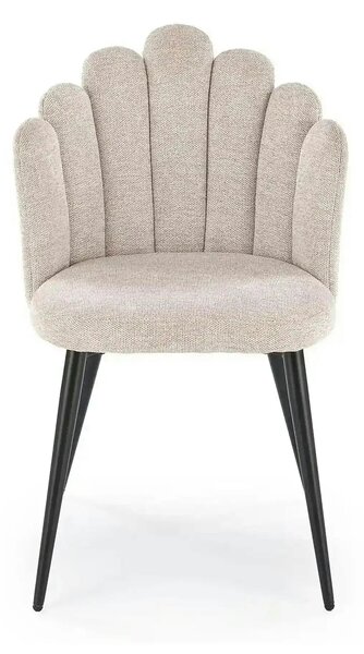 Scaun K552, bej/negru, stofa clasica/metal, 53x53x83 cm