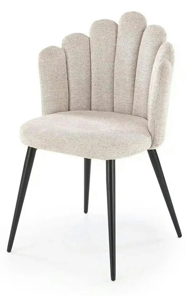 Scaun K552, bej/negru, stofa clasica/metal, 53x53x83 cm