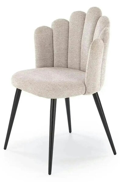 Scaun K552, bej/negru, stofa clasica/metal, 53x53x83 cm