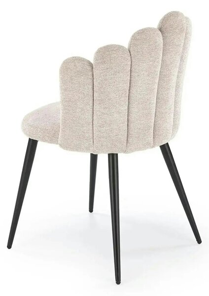 Scaun K552, bej/negru, stofa clasica/metal, 53x53x83 cm
