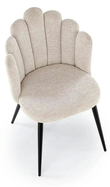 Scaun K552, bej/negru, stofa clasica/metal, 53x53x83 cm