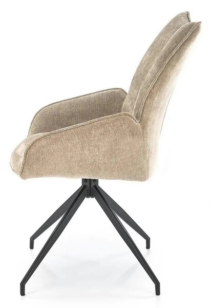 Scaun rotativ K553, bej/negru, stofa clasica/metal, 60x66x96 cm