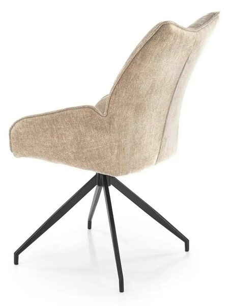 Scaun rotativ K553, bej/negru, stofa clasica/metal, 60x66x96 cm