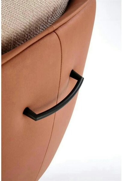 Scaun rotativ K554, maro/bej/negru, stofa clasica/piele ecologica/meta