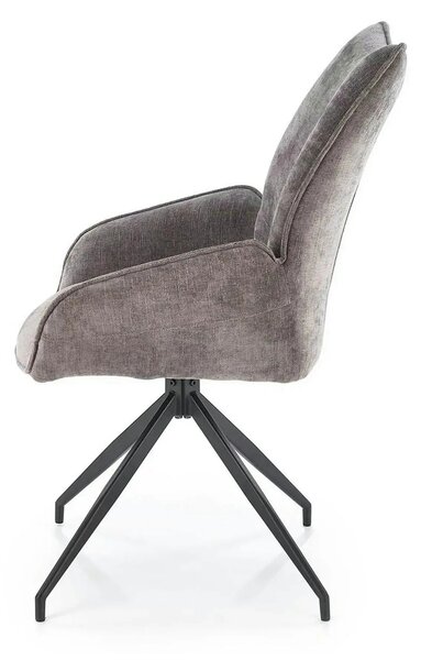 Scaun rotativ K553, gri/negru, stofa clasica/metal, 60x66x96 cm
