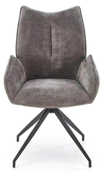 Scaun rotativ K553, gri/negru, stofa clasica/metal, 60x66x96 cm