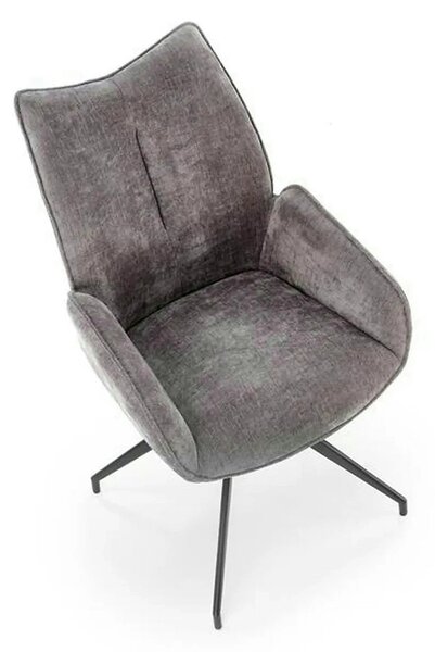Scaun rotativ K553, gri/negru, stofa clasica/metal, 60x66x96 cm