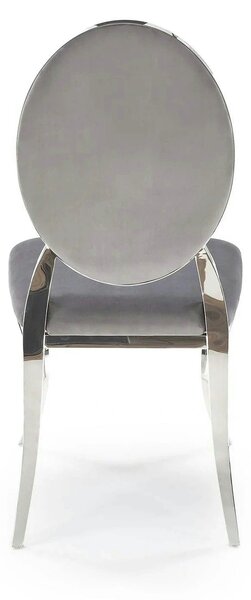 Scaun cromat K555, gri/argintiu, stofa catifelata/metal, 48x52x96 cm