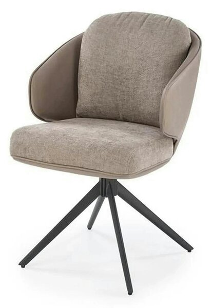 Scaun rotativ K554, gri/negru, stofa clasica/piele ecologica/metal, 58