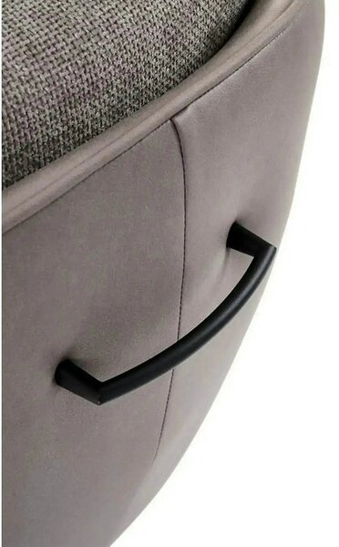 Scaun rotativ K554, gri/negru, stofa clasica/piele ecologica/metal, 58