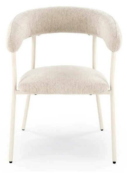 Scaun K557, bej deschis/alb, stofa clasica/metal, 60x54x75 cm