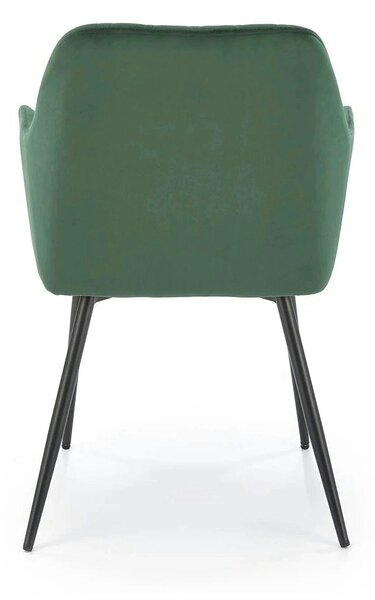 Scaun K558, verde inchis/negru, stofa catifelata/metal, 59x60x86 cm