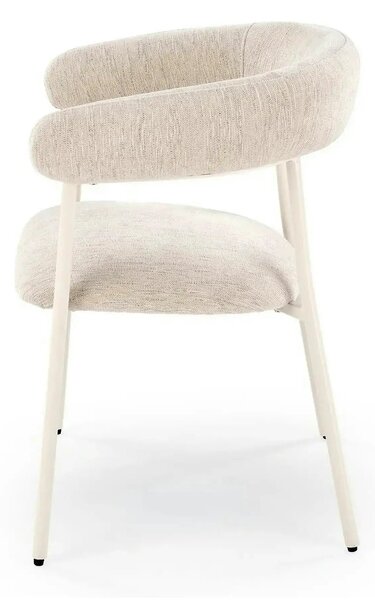 Scaun K557, bej deschis/alb, stofa clasica/metal, 60x54x75 cm