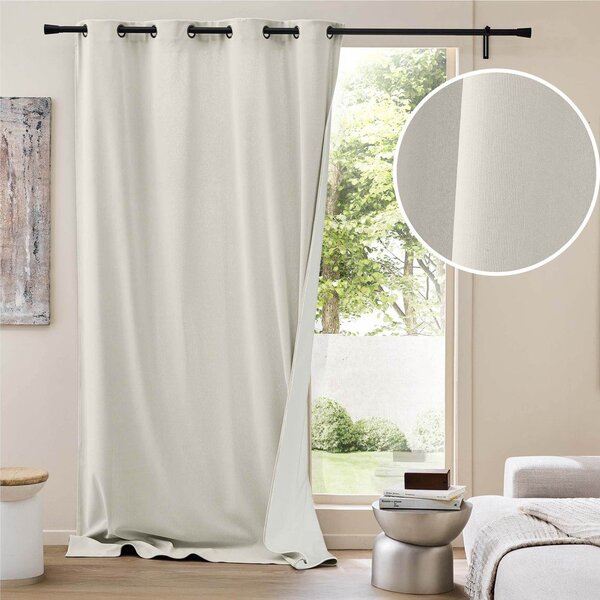 Draperie bej termoizolantă din catifea reiată 140x260 cm Madison – douceur d'intérieur