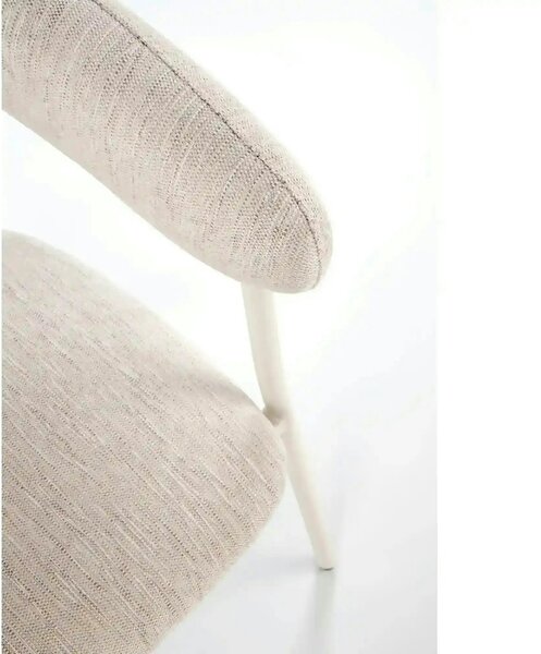 Scaun K557, bej deschis/alb, stofa clasica/metal, 60x54x75 cm
