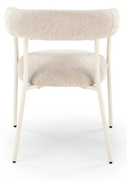 Scaun K557, bej deschis/alb, stofa clasica/metal, 60x54x75 cm