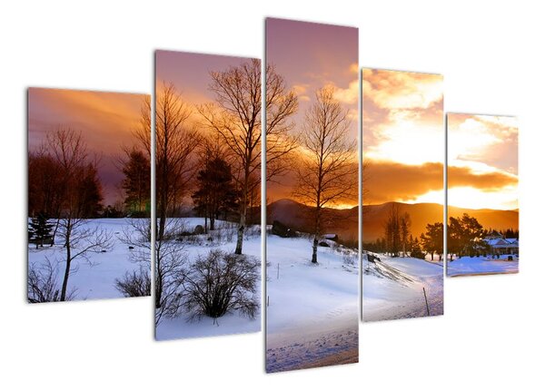 Tablou de peisaj de iarnă (150x105cm)