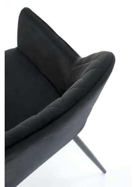 Scaun tapitat negru K558, stofa catifelata/metal, 59x60x86 cm