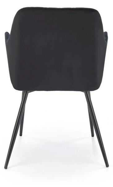 Scaun tapitat negru K558, stofa catifelata/metal, 59x60x86 cm
