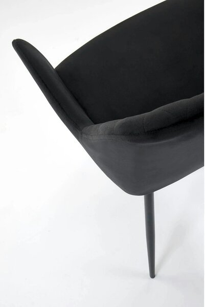 Scaun tapitat negru K558, stofa catifelata/metal, 59x60x86 cm