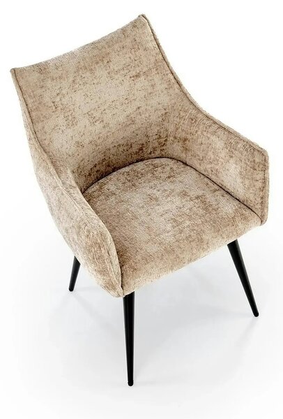 Scaun K559, bej/negru, stofa clasica/metal, 60x59x85 cm