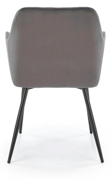 Scaun K558, gri/negru, stofa catifelata/metal, 59x60x86 cm