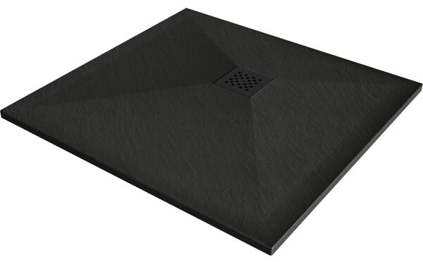 Mexen Stone+, cada pătrată din compozit mineral 70 x 70 cm, negru, capac negru, 44707070-B