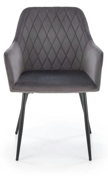 Scaun K558, gri/negru, stofa catifelata/metal, 59x60x86 cm