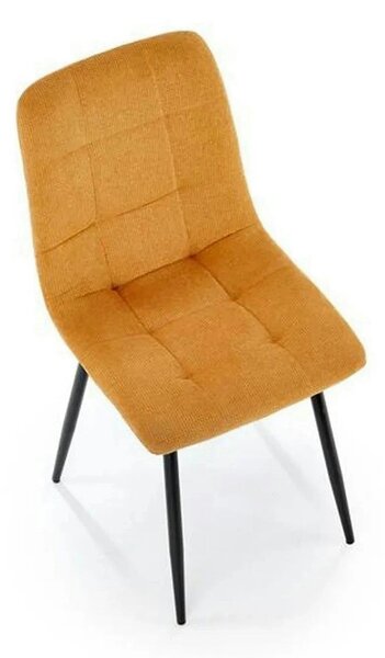 Scaun K560, galben/negru, stofa clasica/metal, 45x53x88 cm