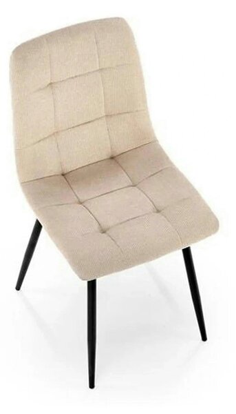 Scaun K560, bej/negru, stofa clasica/metal, 45x53x88 cm