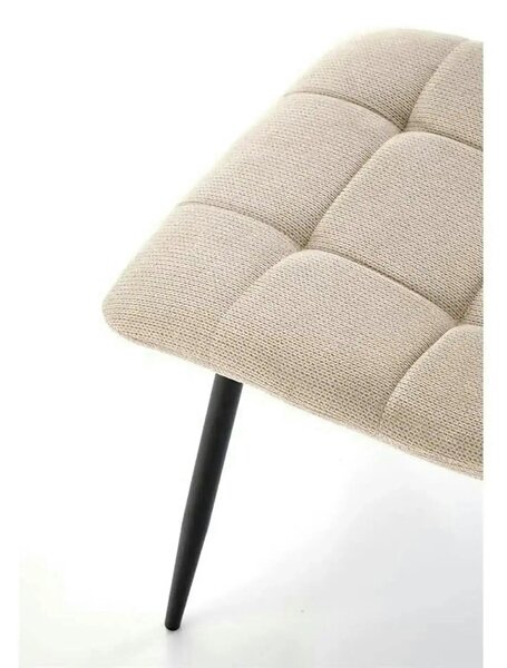 Scaun K560, bej/negru, stofa clasica/metal, 45x53x88 cm