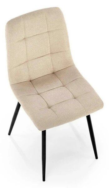 Scaun K560, bej/negru, stofa clasica/metal, 45x53x88 cm