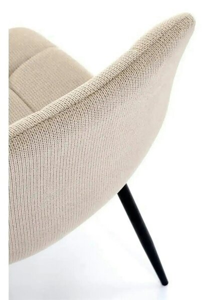 Scaun K560, bej/negru, stofa clasica/metal, 45x53x88 cm
