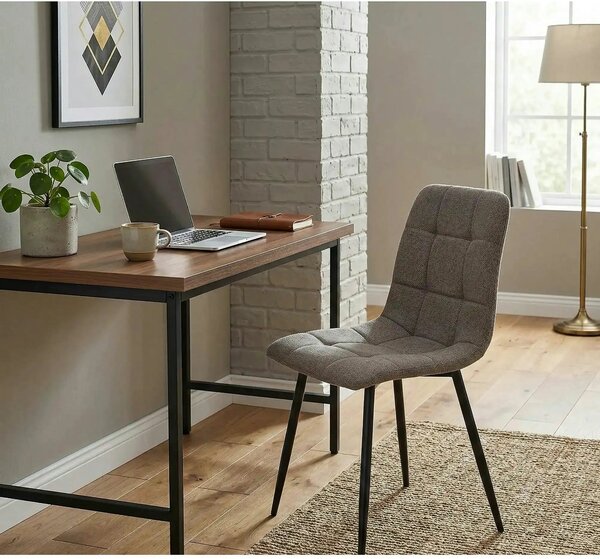 Scaun K560, gri/negru, stofa clasica/metal, 45x53x88 cm