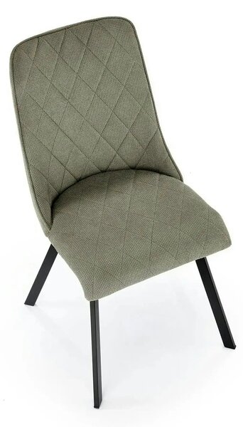 Scaun K561, verde/negru, stofa clasica/metal, 44x58x85 cm