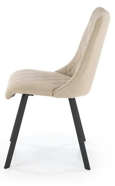 Scaun K561, bej/negru, stofa clasica/metal, 44x58x85 cm