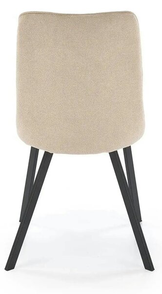 Scaun K561, bej/negru, stofa clasica/metal, 44x58x85 cm