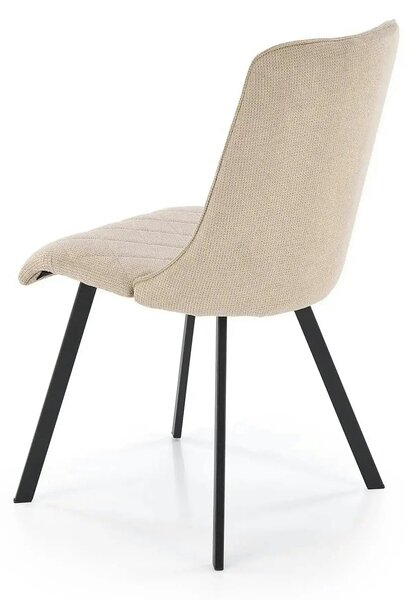 Scaun K561, bej/negru, stofa clasica/metal, 44x58x85 cm